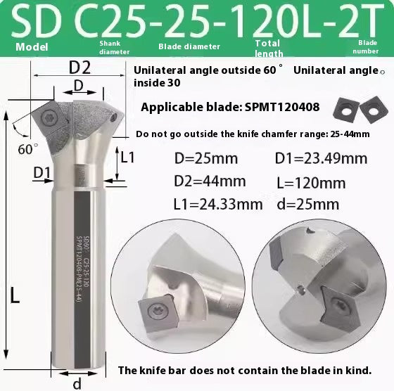 6037 45 degree inside and outside positive and negative chamfering cutter CNC rounding chamfering cutter SD SPK upper and lower bore reverse pull chamfering cutter bar Shandong Denso Pricision Tools Co.,Ltd.
